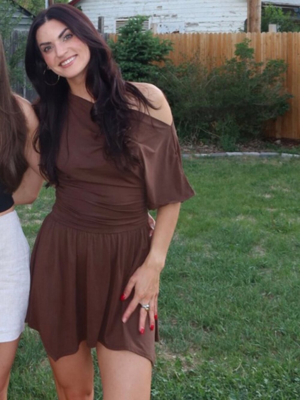 Lisa Says Gah Faye Mini Dress in Chocolate Size Medium - Picture 3 of 11